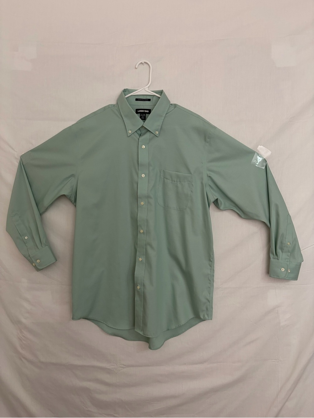 Lands End Men’s No Iron Supima Shirt 17-34 Excellent (A835)